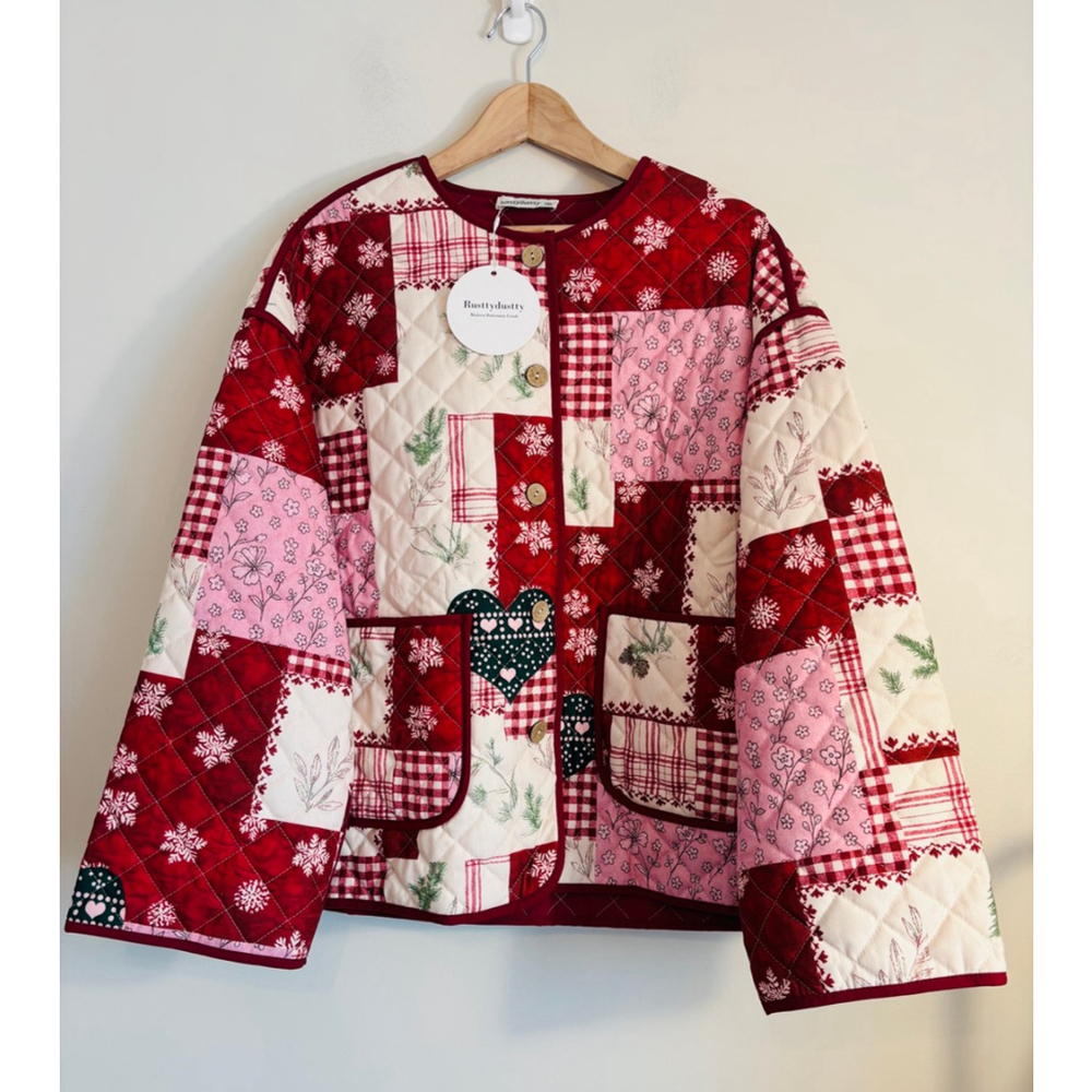 Rusttydustty Womens Plus Size 1X Quilted Patchwork Jacket